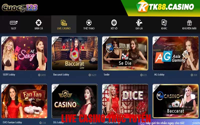 Live casino trực tuyến 